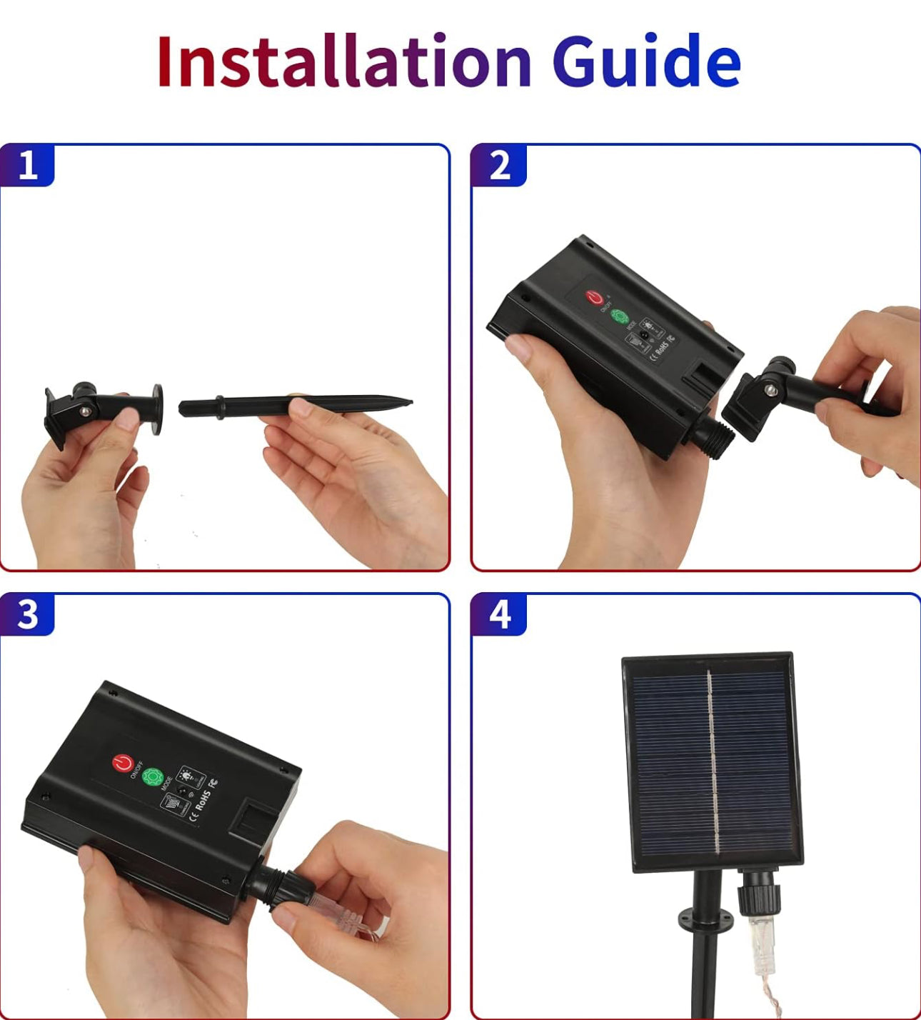 Lampe solaire 2 en 1 Lighteme avec drapeau américain, 420 LED ultra-lumineuses, alimentée par l'énergie solaire et branchée
