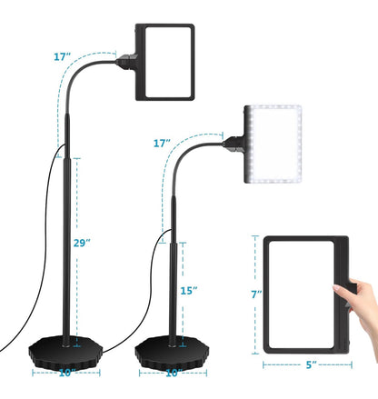Loupe Lighteme 5X avec 36 LED à intensité variable et support, lampe loupe à luminosité réglable, loupe à col de cygne éclairée pour la lecture, les travaux manuels et le travail de près 