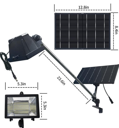Lighteme Solar-Werbetafelleuchte, Lampenköpfe aus Metall und Aluminium, 400 W, 12.000 AMH, Li-Ion-Akku, 60 superhelle LEDs, kommerzielle Werbetafellampe, geeignet für eine Vielzahl von Szenen 