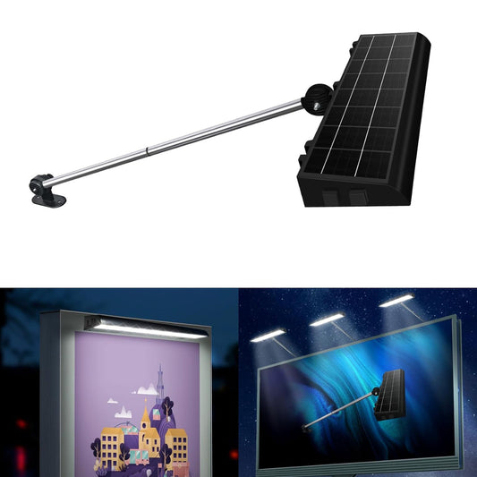 Lighteme Solar-Werbetafelbeleuchtung für den Außenbereich, 232 superhelle LEDs, verstellbare Halterung und Wandmontage, 2-in-1-Werbetafelbeleuchtung für Unternehmen, Immobilien, Geschäfte, Bushaltestellen, Wohnanlagen und Autobahnschilder