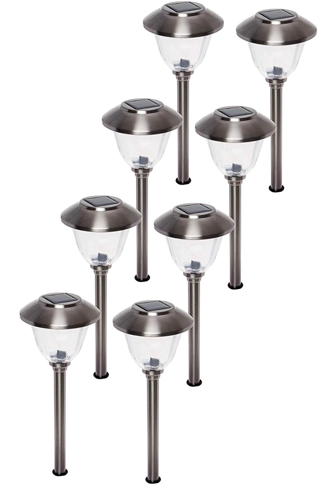 Lot de 10 lampes solaires LED Lighteme pour allées d'extérieur, acier inoxydable, 15 lumens (argent)
