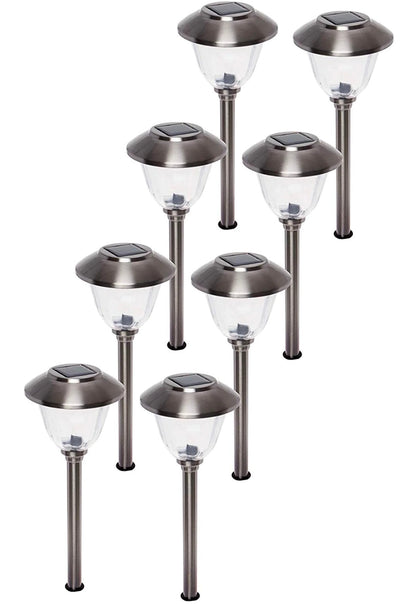 Lot de 10 lampes solaires LED Lighteme pour allées d'extérieur, acier inoxydable, 15 lumens (argent)