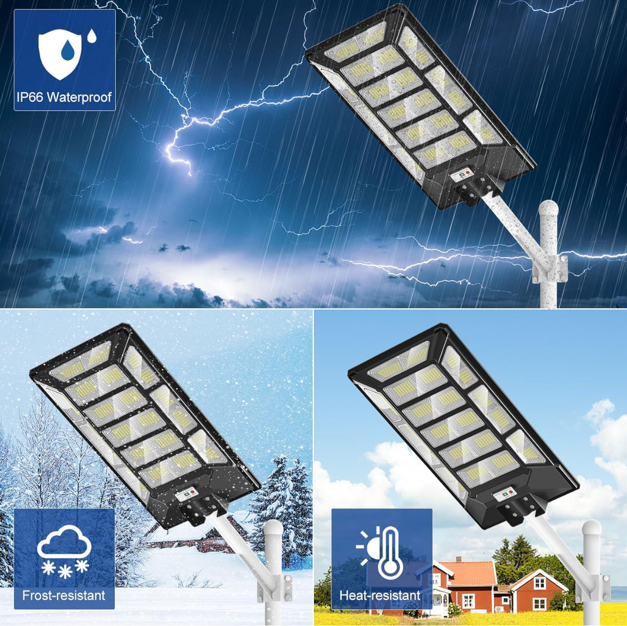 Lighteme 1800 W Solar-Straßenlaternen für den Außenbereich, wasserdicht, 6500 K, Dämmerung bis Morgengrauen, 180000 Lumen, Bewegungsmelder, superhell, Solar-Parkplatzleuchte