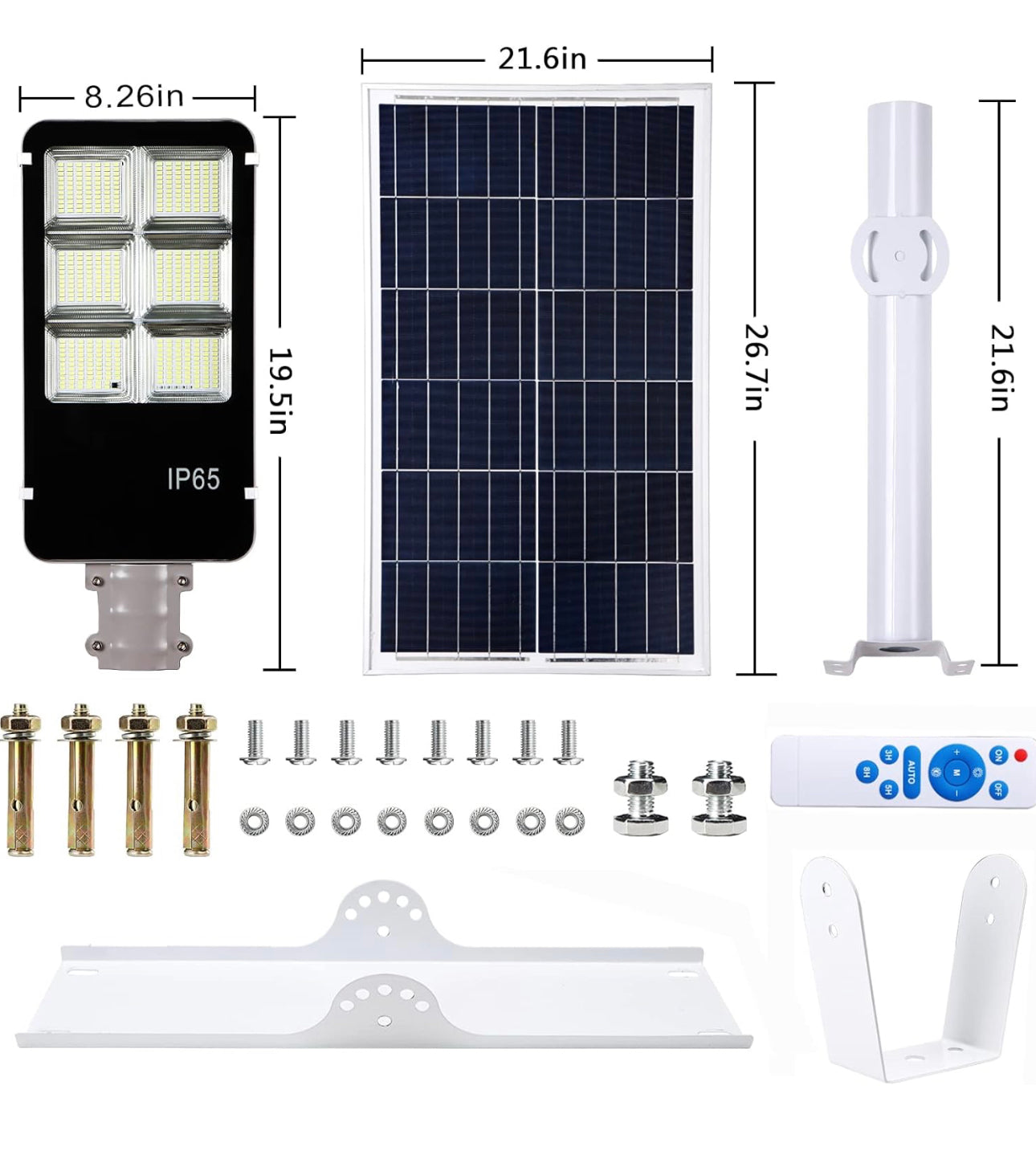 Lighteme 800 Watt Solar-Straßenlaternen, mit Fernbedienung, 105.000 lm, LED-Solarlicht von der Dämmerung bis zum Morgengrauen, 6500 K, superhelles Solar-Flutlicht
