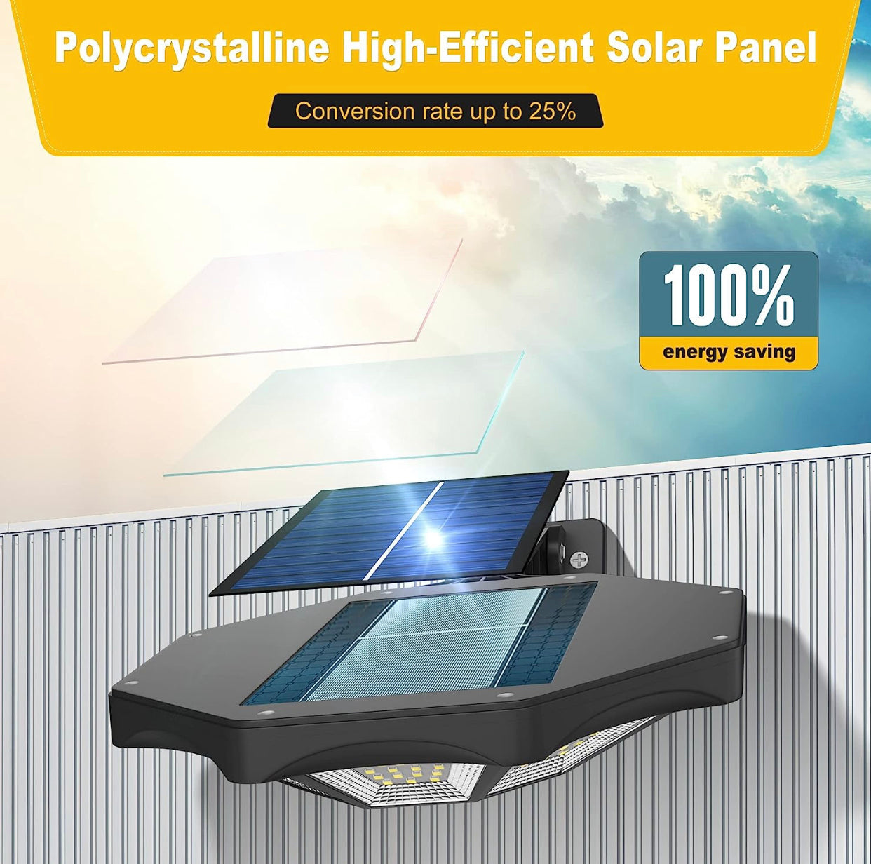 2er-Pack SmartYard 300 W Solar-Straßenlaterne, 168 LEDs, Dämmerung bis Morgengrauen, 6500 K, mit Bewegungssensor