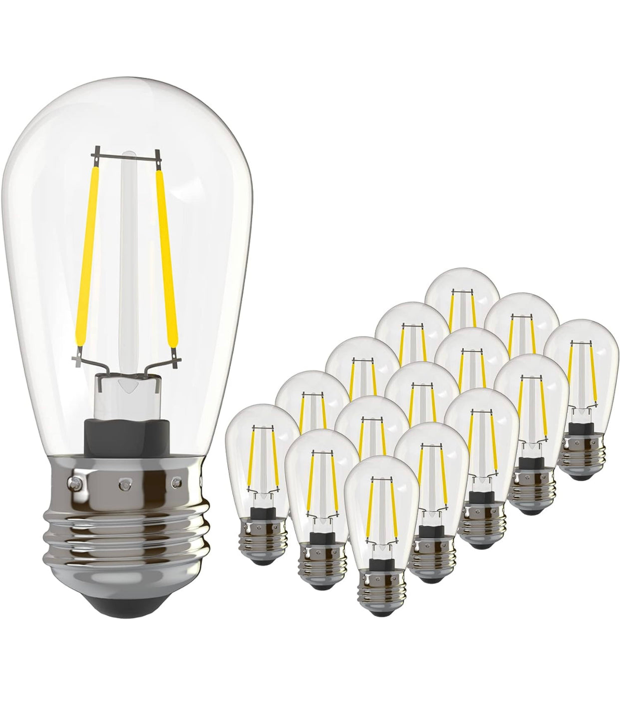 Lot de 15 ampoules LED de rechange Lighteme PRO, économes en énergie, 2 W, blanc chaud 2 500 K, intensité variable, culot E26