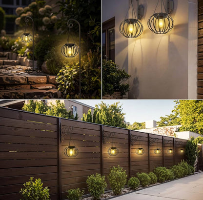 Lot de 2 lanternes solaires suspendues Lighteme d'extérieur étanches en forme de citrouille de 38 cm