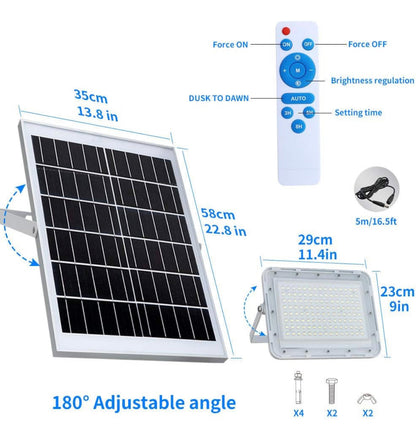 Lighteme 300W LED Solar Flutlicht, 24000LM Straßenflutlicht Wasserdicht mit Fernbedienung