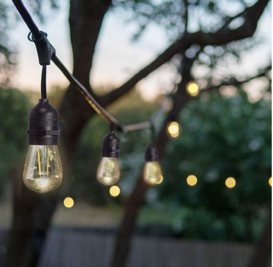 Guirlande lumineuse d'extérieur à LED Lighteme de 14,6 m, étanche, à suspendre, à intensité variable, ampoules Edison vintage 2 W 