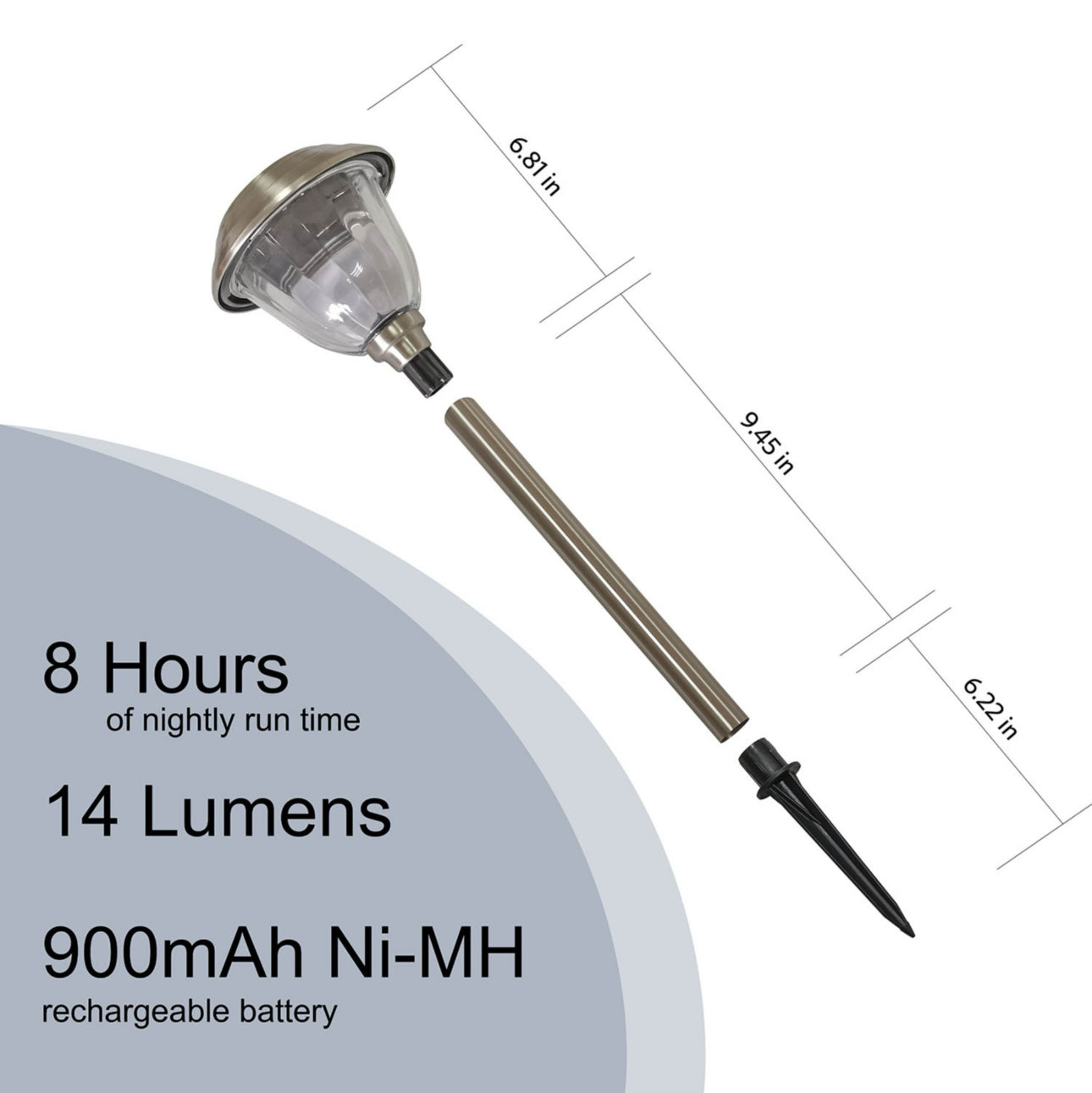 Lot de 10 lampes solaires LED Lighteme pour allées d'extérieur, acier inoxydable, 15 lumens (argent)