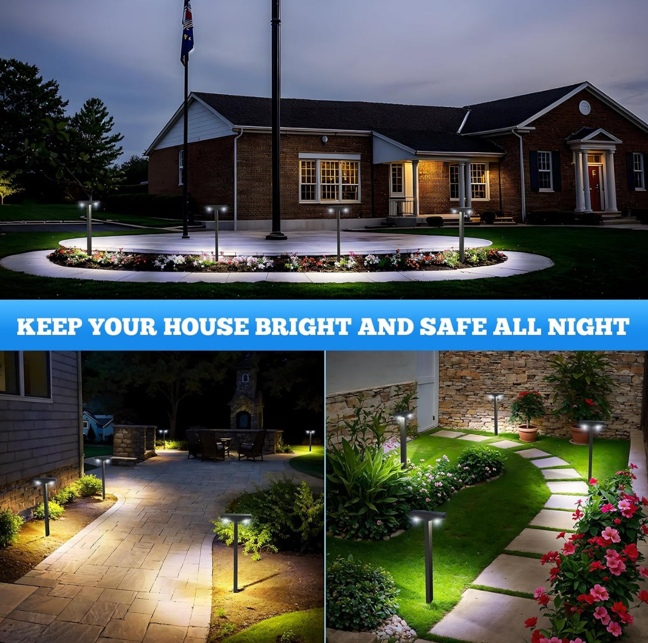 Lighteme Solar Modern Pathway Lights, 6 Pack -15 Lumen