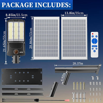 Lighteme 6500 W Solar-Straßenlaternen für den Außenbereich, 500.000 lm, leistungsstarke kommerzielle Parkplatzbeleuchtung, 6500 K, Dämmerung bis Morgengrauen, mit Fernbedienung 