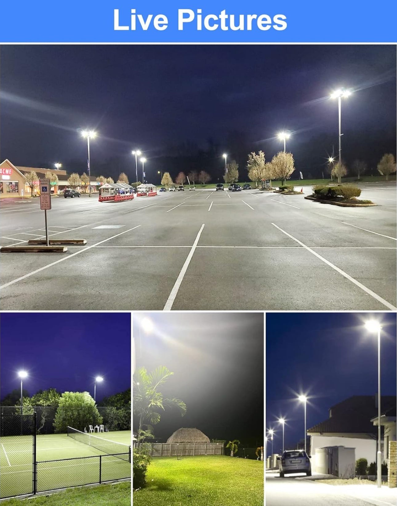 Éclairage de stationnement LED Lighteme 320 W, câblé, 48 000 lm, fil chaud, homologué UL, éclairage de poteau de stationnement LED de qualité industrielle, 5 000 K, étanche IP65 