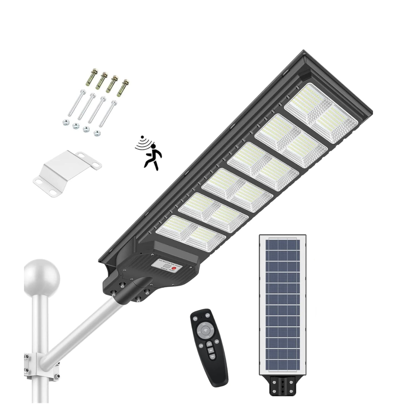 Lighteme 1000W Solar-Straßenlaterne mit Bewegungsmelder, 80000LM IP65 wasserdicht mit Fernbedienung