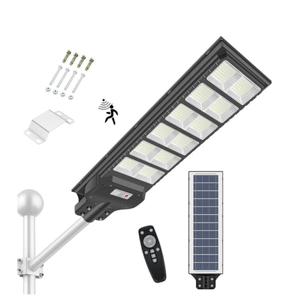 Lighteme 1000W Solar-Straßenlaterne mit Bewegungsmelder, 80000LM IP65 wasserdicht mit Fernbedienung