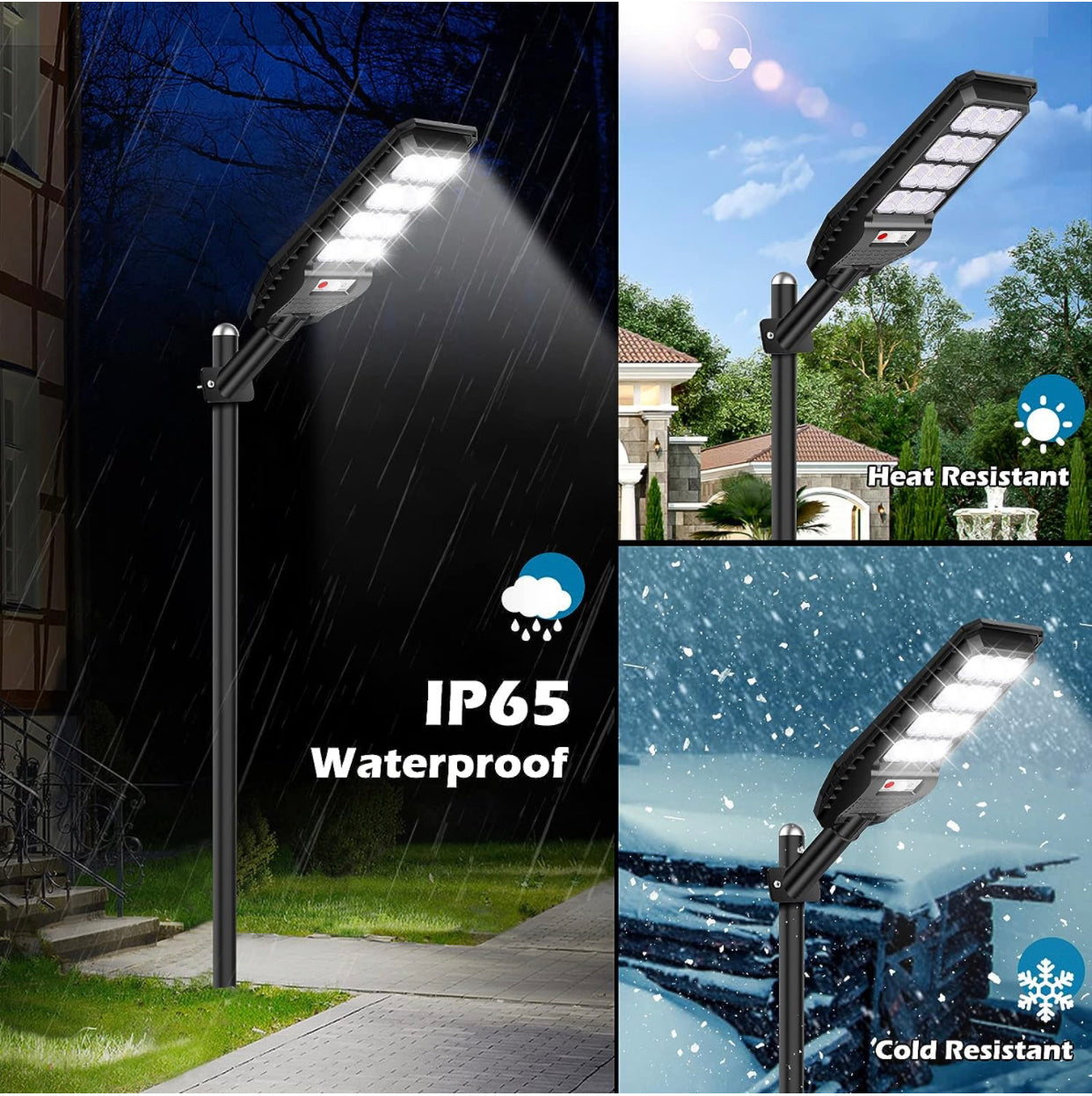 Lighteme 2er-Pack Solar-Straßenlaternen für den Außenbereich, wasserdicht, 6000 lm, Dämmerung bis Morgengrauen, 6500 K, Bewegungssensor mit Fernbedienung