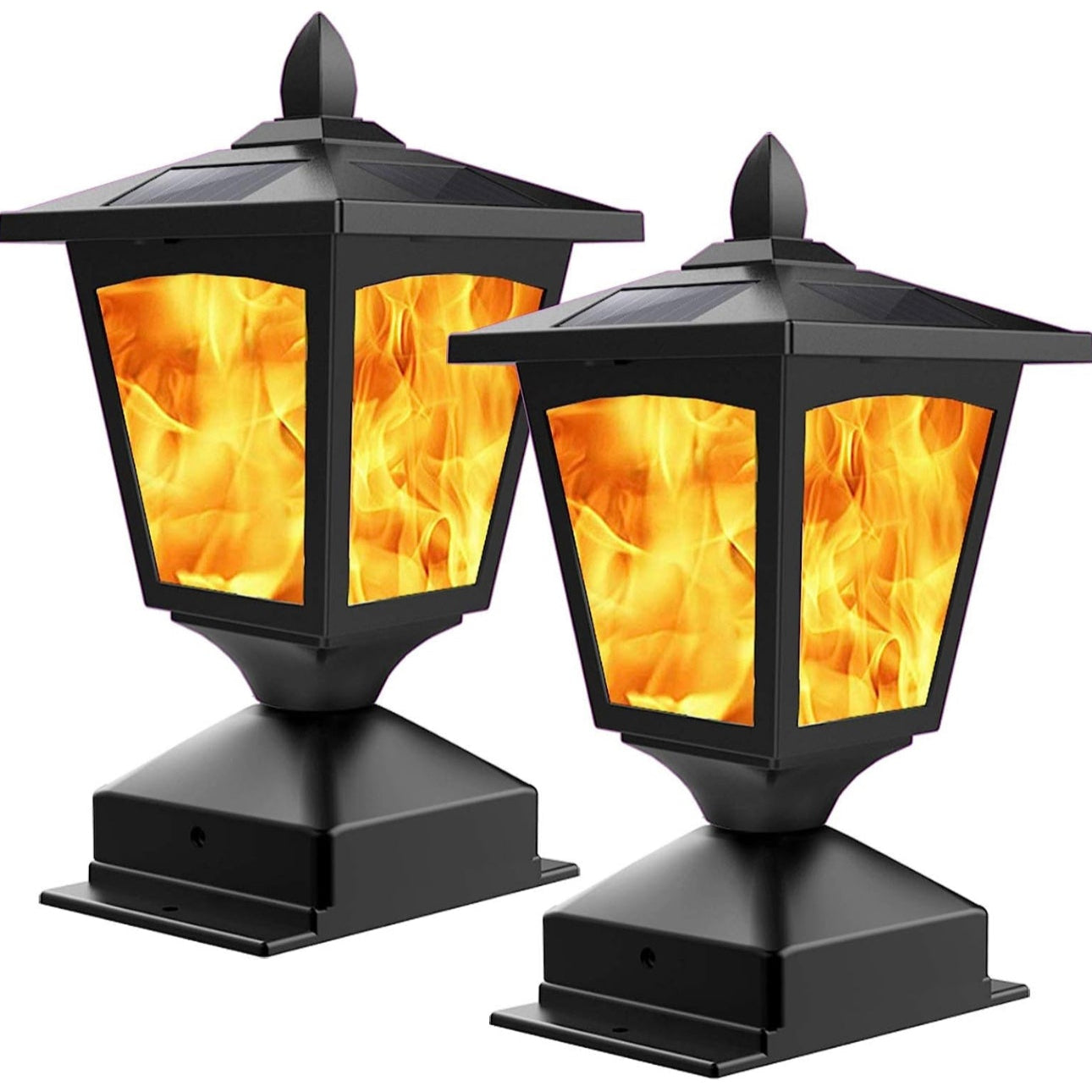 Lighteme Solar-Pfostenkappenleuchten für den Außenbereich, für Holzzaunpfosten, Gehwege, Terrassen, 2 Stück