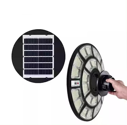 Lighteme 2500W Solar-Außenleuchte UFO Gartenmast und Wandstraßenlaternen für Haus, Hof, Bauernhäuser mit Fernbedienung