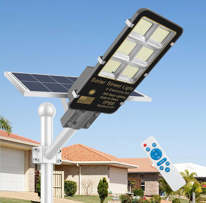 Lighteme 400 W Solar-Straßenlaternen für den Außenbereich, Dämmerung bis Morgengrauen, Solar-LED-Außenleuchte mit Fernbedienung, 6500 K Tageslichtweiß