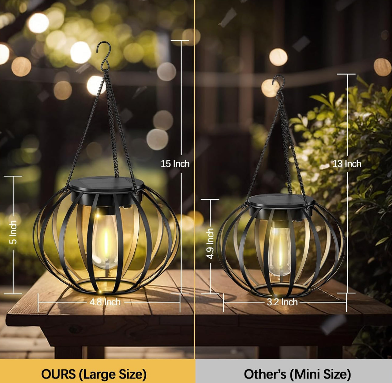 Lot de 2 lanternes solaires suspendues Lighteme d'extérieur étanches en forme de citrouille de 38 cm