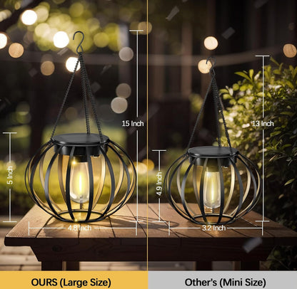 Lot de 2 lanternes solaires suspendues Lighteme d'extérieur étanches en forme de citrouille de 38 cm