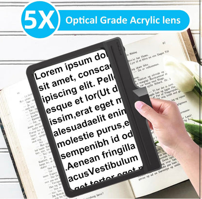 Loupe Lighteme 5X avec 36 LED à intensité variable et support, lampe loupe à luminosité réglable, loupe à col de cygne éclairée pour la lecture, les travaux manuels et le travail de près 
