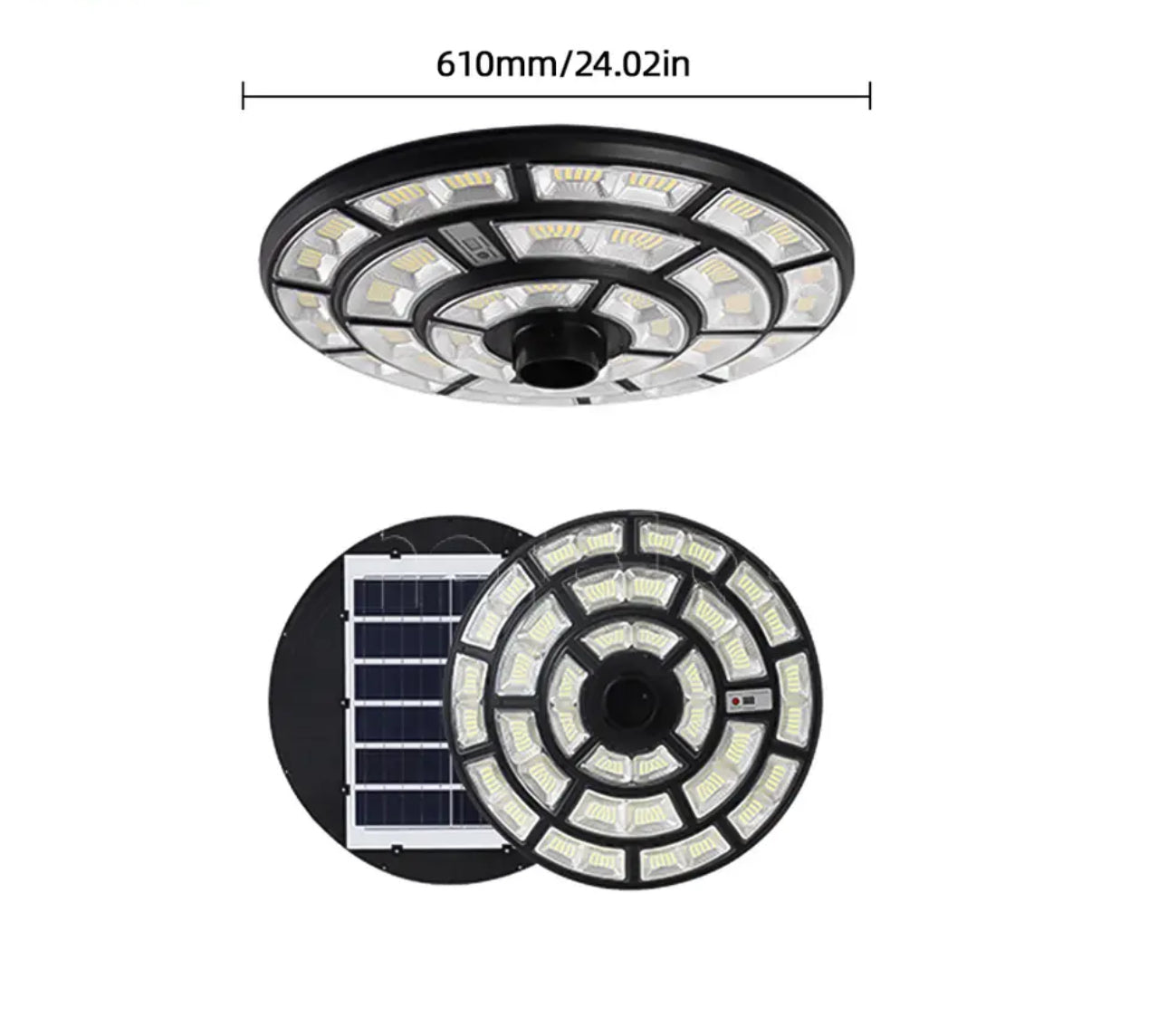 Lighteme 2500W Solar-Außenleuchte UFO Gartenmast und Wandstraßenlaternen für Haus, Hof, Bauernhäuser mit Fernbedienung