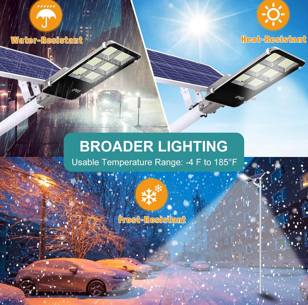 Lighteme 400 W Solar-Straßenlaternen für den Außenbereich, Dämmerung bis Morgengrauen, Solar-LED-Außenleuchte mit Fernbedienung, 6500 K Tageslichtweiß