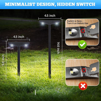 Lighteme Solar Modern Pathway Lights, 6 Pack -15 Lumen