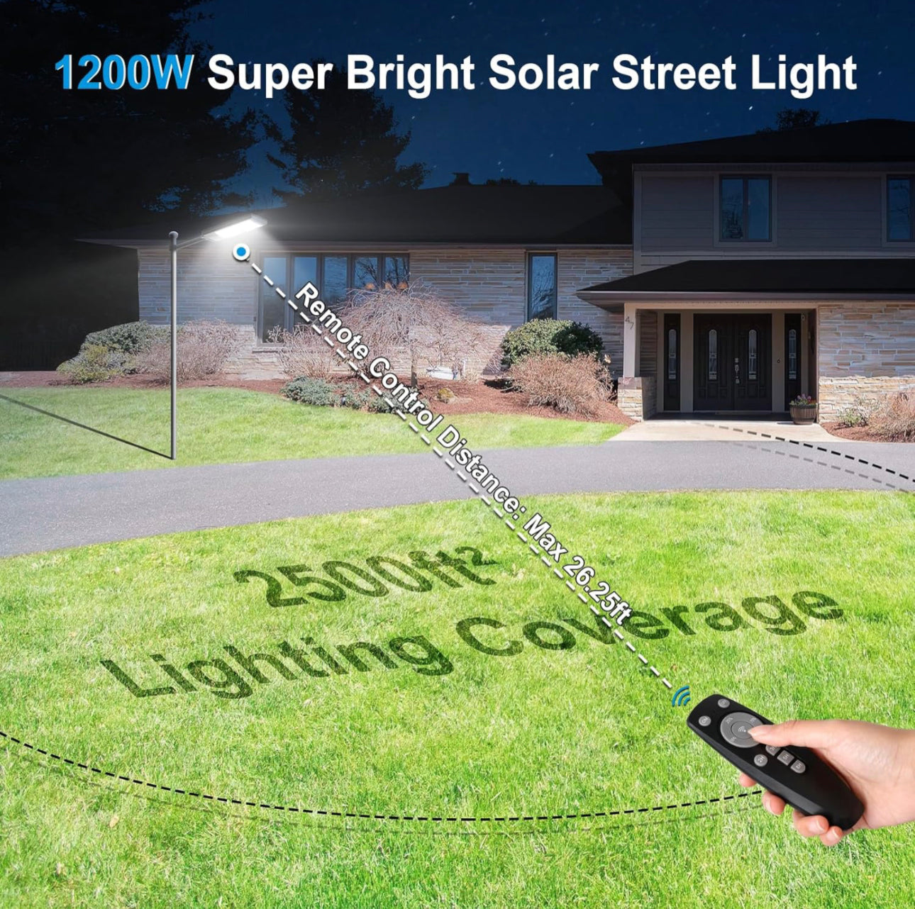 Kommerzielles Solarstraßenlaterne Lighteme 1200W, Parkplatz-Licht 100000LM von der Dämmerung bis zum Morgengrauen mit Direktübertragung