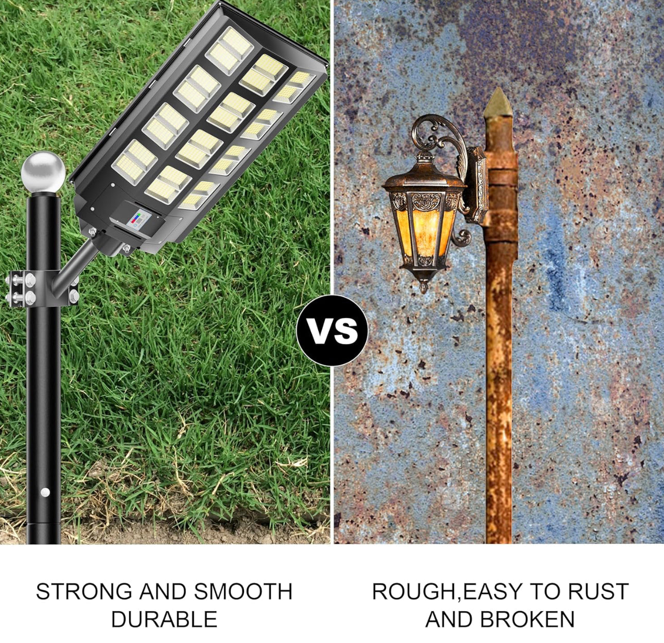 Lampadaire Lighteme de 6 m (20 pi) de qualité commerciale pour rue, stationnement et drapeau, aluminium + cage, paquet de 1