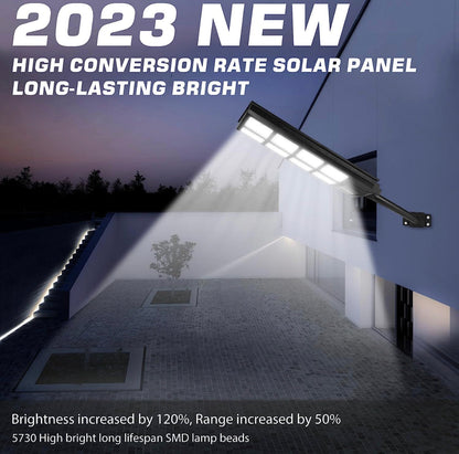Lighteme 1800 W LED-Straßenlaterne für den Außenbereich – [Warmweiß] 3000 K Solar-Straßenlaternen, Dämmerung bis Morgengrauen, Bewegungssensor mit Fernbedienung 