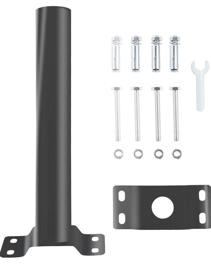 Lighteme Solarbeleuchtungs-Montagehalterung, Verlängerungsstangen-Set, Wandmontage, schwarze Metallrohre, Scheunenbeleuchtung, Antennenadapter, Außenarm für Straßenlaternen, an der Wand montierte Reifen, Scheunenlampen, Pfostenbäume 