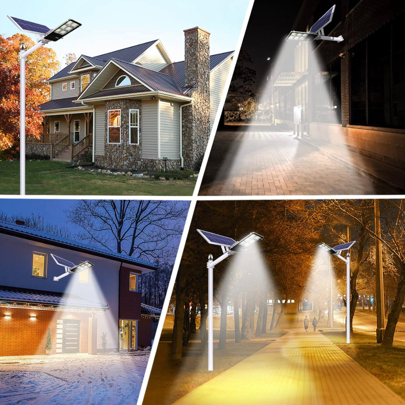 Lighteme 400 W Solar-Straßenlaternen für den Außenbereich, Dämmerung bis Morgengrauen, Solar-LED-Außenleuchte mit Fernbedienung, 6500 K Tageslichtweiß