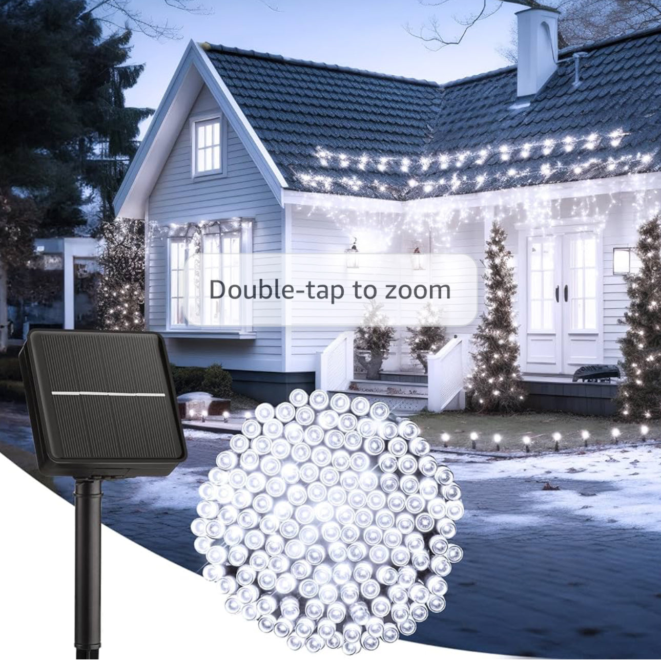 Lighteme 33Ft Solar-LED-Lichterkette 100LED Hellgrünes Kabel 