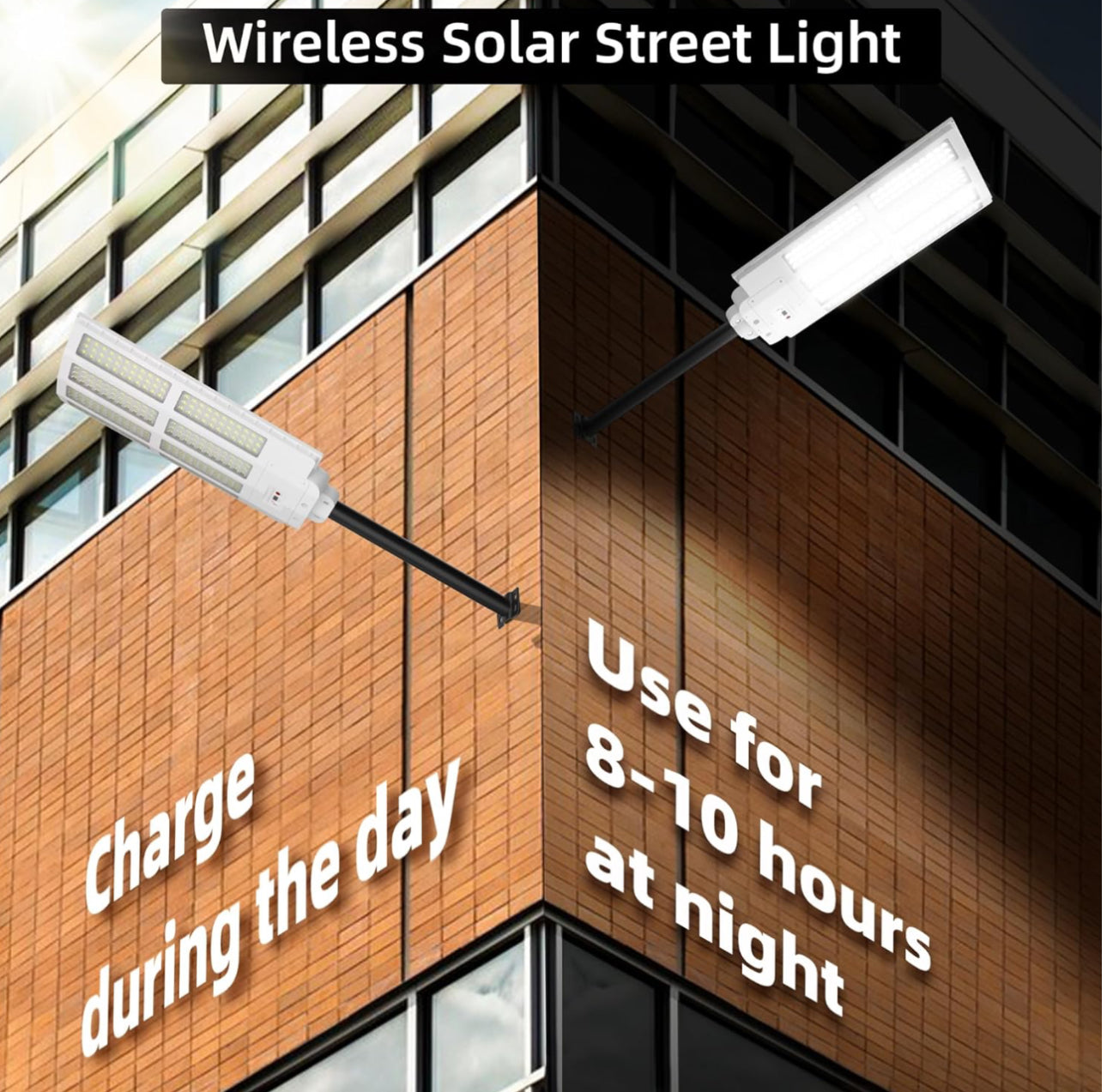 Lighteme 1500 W Solar-Straßenlaterne für den Außenbereich, wasserdicht, 6500 K Bewegungsmelder, Dämmerung bis Morgengrauen, 200.000 lm Wandleuchte mit Fernbedienung 