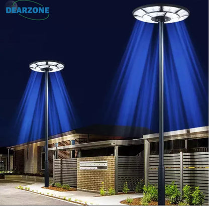 Lighteme 2500W Solar-Außenleuchte UFO Gartenmast und Wandstraßenlaternen für Haus, Hof, Bauernhäuser mit Fernbedienung