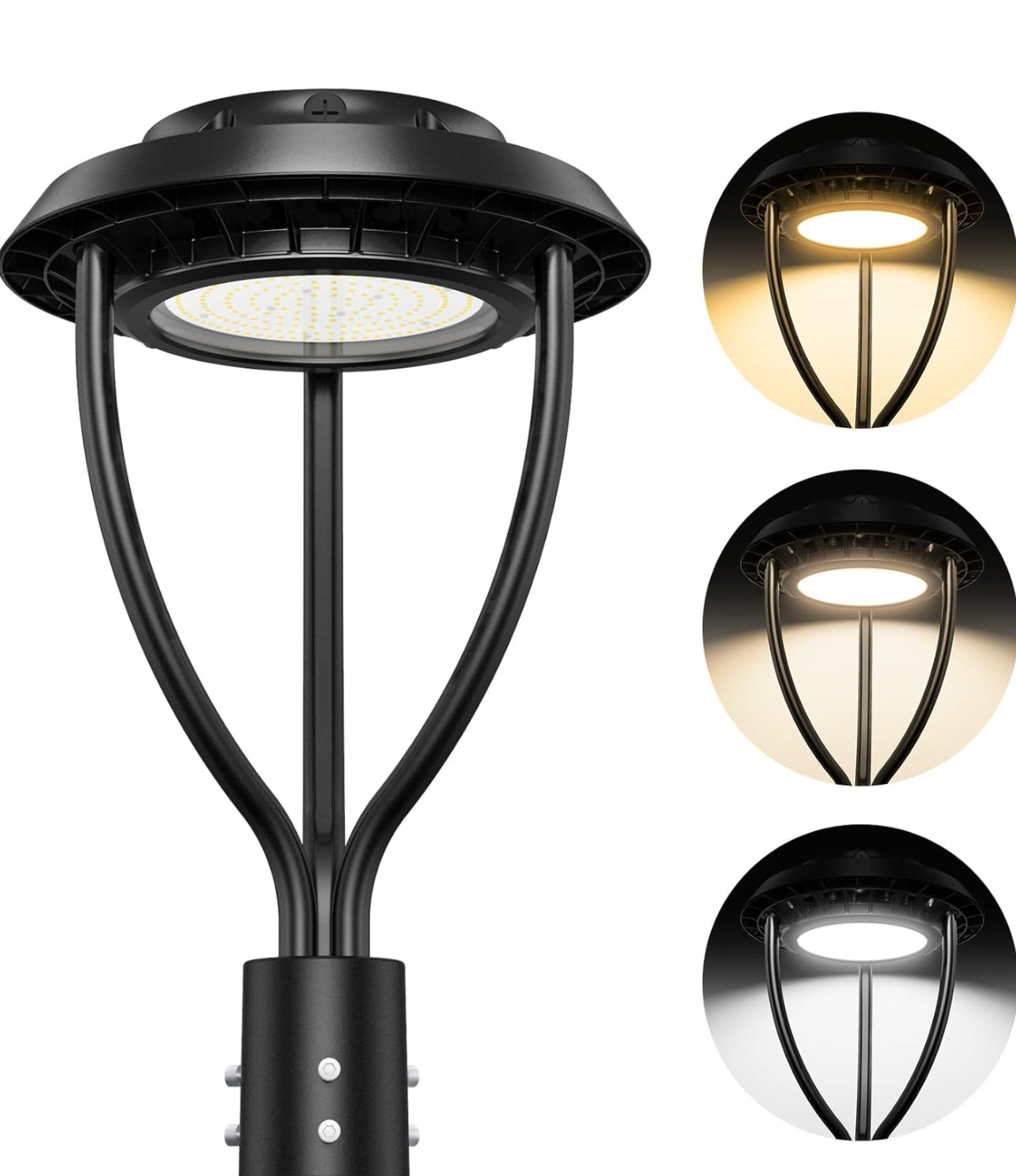 Lighteme 150W Hard Wire LED Post Top UFO Light 21,000LM, ETL Listed LED Post Lights with Photocell 5000K, IP65