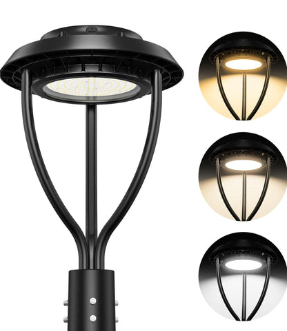 Lighteme 150W Hard Wire LED Post Top UFO Light 21,000LM, ETL Listed LED Post Lights with Photocell 5000K, IP65