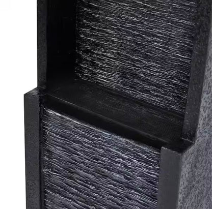 Lighteme Solar-Powered Waterfall Fountain with LED Lights, 38'' Tall Outdoor Gray Slate