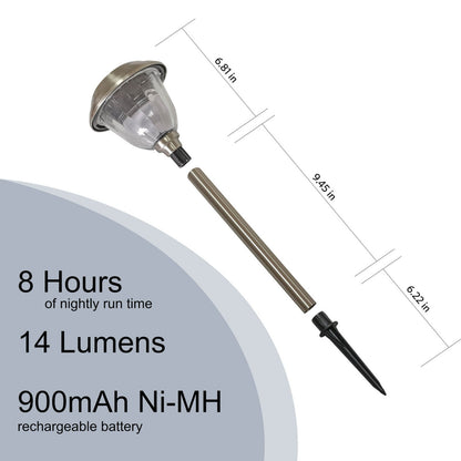 Lighteme 10er-Pack Solar-Wege-LED-Leuchten für den Außenbereich, 15 Lumen, Edelstahl 