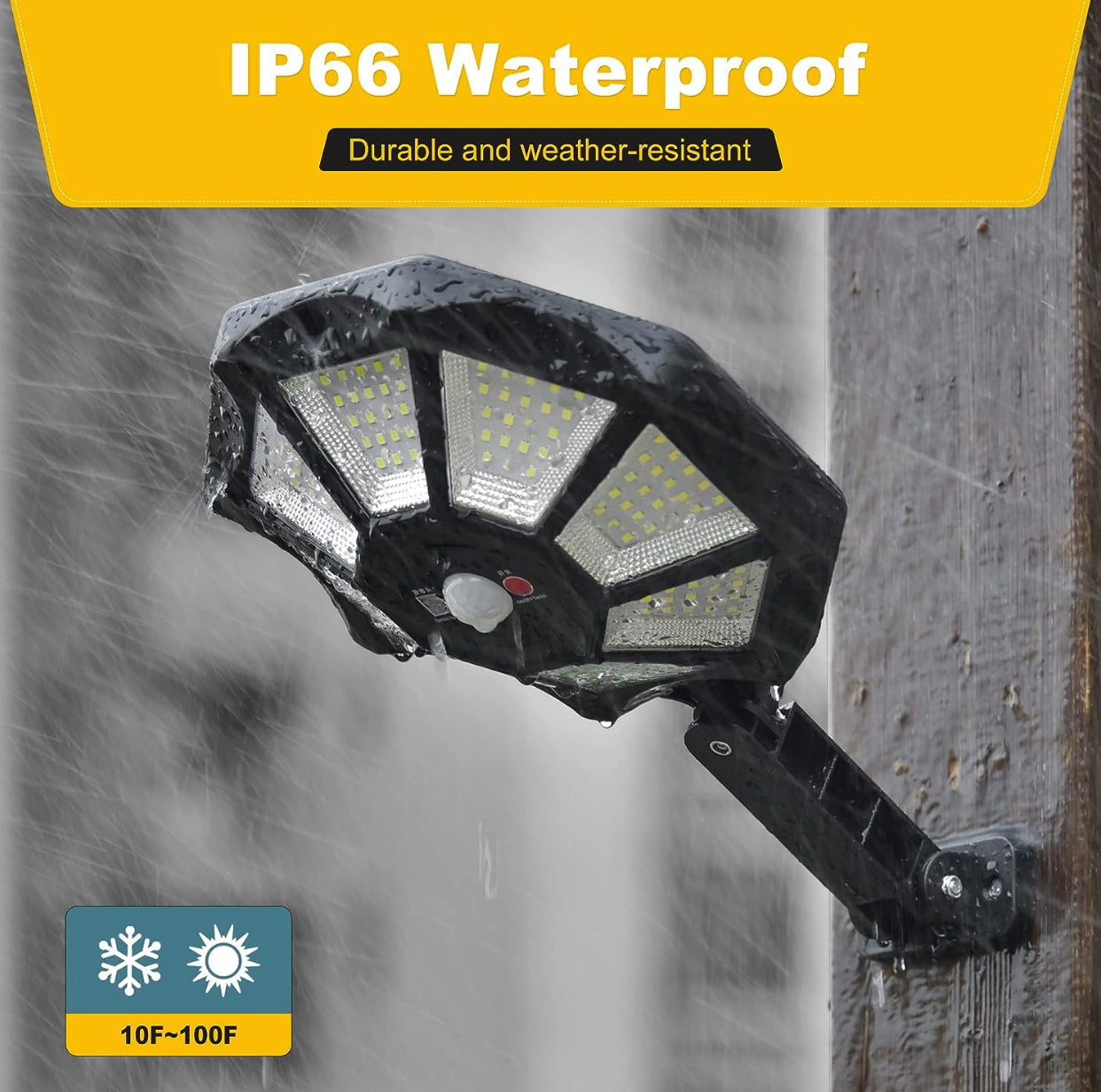 2er-Pack SmartYard 300 W Solar-Straßenlaterne, 168 LEDs, Dämmerung bis Morgengrauen, 6500 K, mit Bewegungssensor