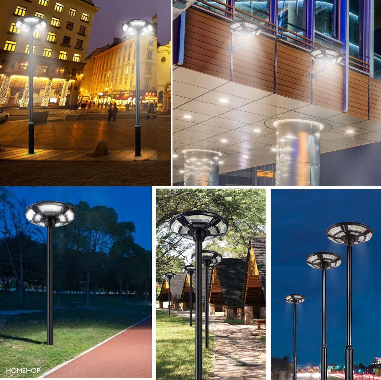 Lighteme 2500W Solar-Außenleuchte UFO Gartenmast und Wandstraßenlaternen für Haus, Hof, Bauernhäuser mit Fernbedienung