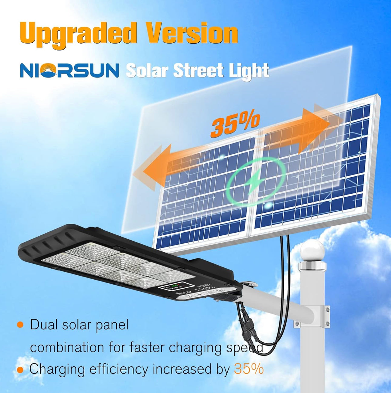 Lighteme 1200 W Solar-Außenleuchten mit Bewegungsmelder, Dämmerung bis Morgengrauen, gewerbliche Großflächenbeleuchtung, Sicherheitsflutlicht, wasserdicht, mit Fernbedienung für Hinterhof, Stadion, Garage, Parkplatz