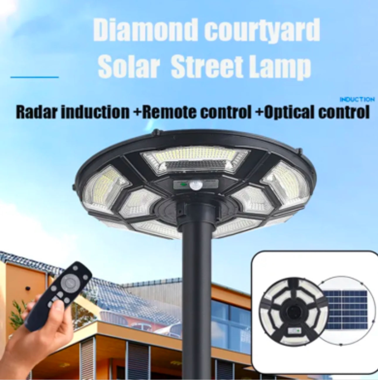 Lighteme 1500W Solar UFO Bewegungssensor All-in-One Solar-Gartenstraßenlaterne mit Fernbedienung