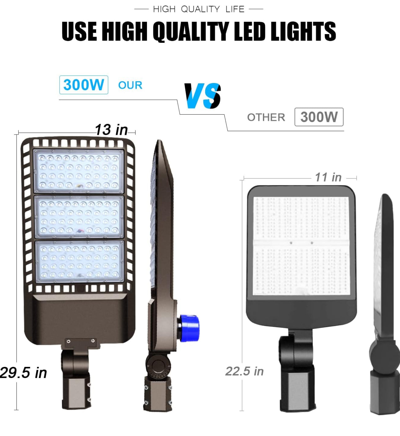 Lighteme 300W LED Parking Light Rigid Wire Slip Fitter Mount Dusk to Dawn LED Outdoor Lighting Outdoor Flood Light Commercial IP65 Waterproof