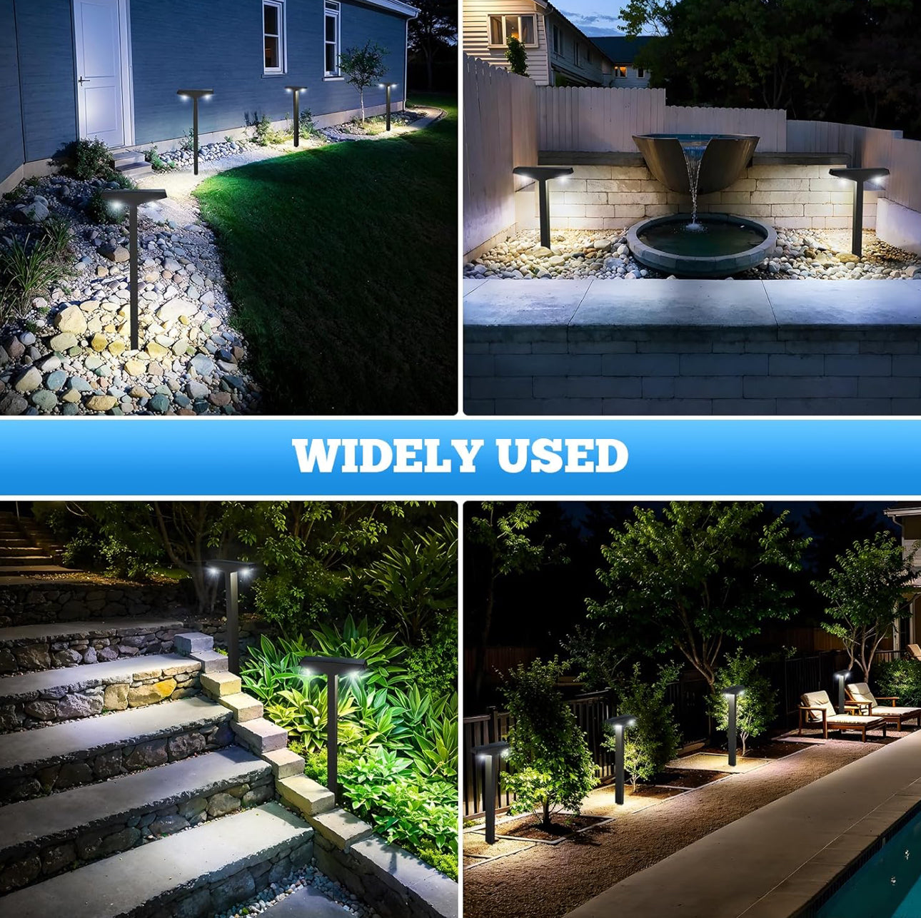 Lighteme Solar Modern Pathway Lights, 6 Pack -15 Lumen
