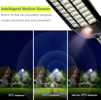 Lighteme 3000W Solar-Straßenlaterne, 180000 Lumen Dämmerung bis Morgengrauen Straßenlaternen Solarbetriebener Bewegungssensor