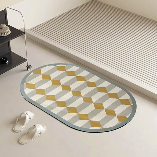 Lighteme Badematte mit geometrischem Muster und Kieselalgenschlamm