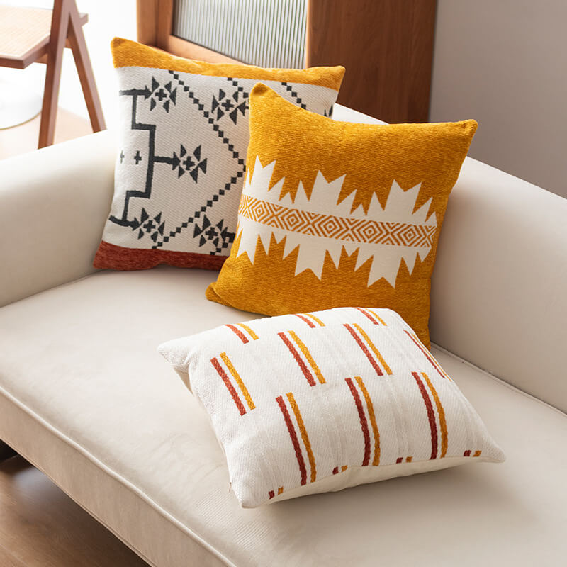 Housse de coussin à motif géométrique Lighteme